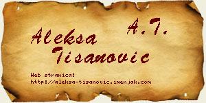 Aleksa Tišanović vizit kartica